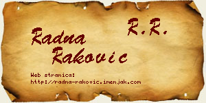 Radna Raković vizit kartica